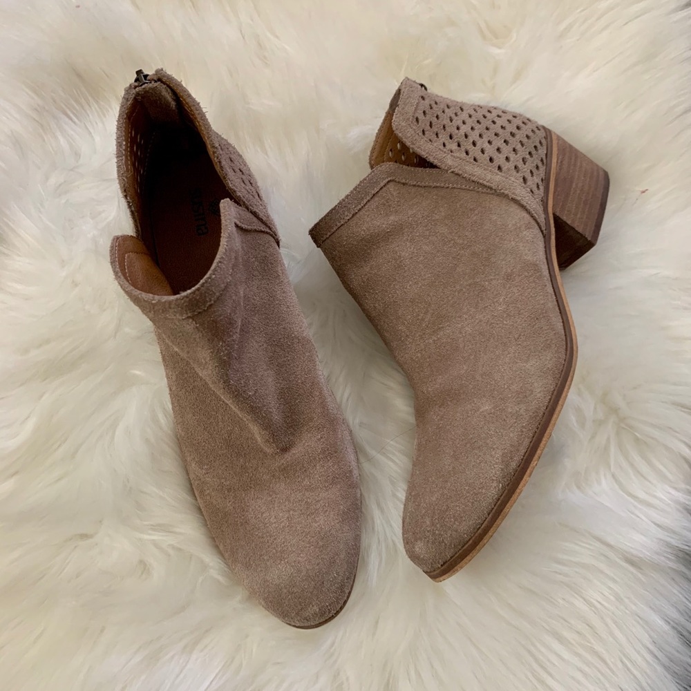 Leather Tan Ankle Booties